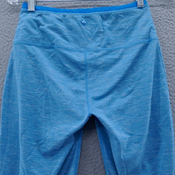 Prana Womens Cropped Athletic Legging‎ Small Blue Hem Cutout Workout Yoga - Picture 5 of 15